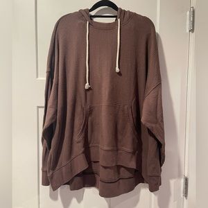 brown Aerie waffle hoodie, W XL